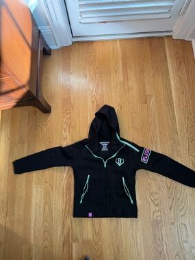 Baseball Lifestyle 101 Kids' Black Hoodie with Mint Trim and Purple Logo Accent